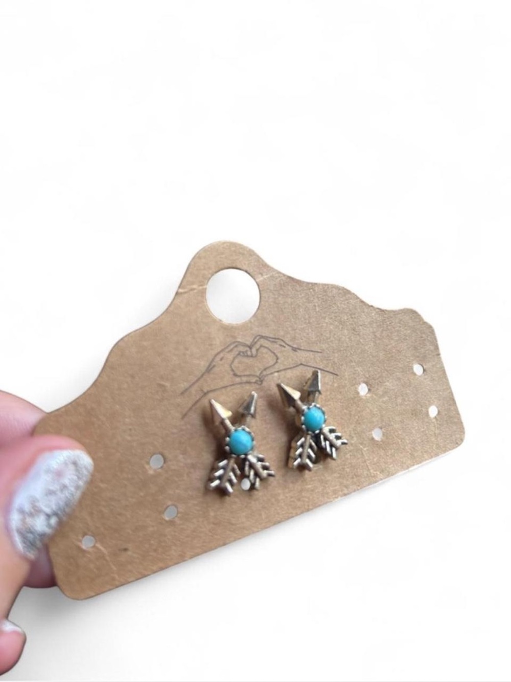 Turquoise Arrowhead Stud Earrings - Women Jewelry